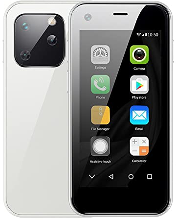 Mini 3G Telefono Cellulare XS13 2.5 Pollice 3D Vetro Carino Smartphone 2GB ROM 16GB RAM Android 8.1 Dual SIM Fotocamera 5MP 1000mAh Google Play Store WiFi GPS Cellulare (16GB, Bianco)