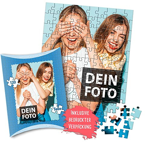 Hochformat Foto-Puzzle 24-1000 Teile in inkl. hochwertiger Verpackung - mit eigenem Foto Bedrucken - Puzzle selber gestalten - 120 Teile in Kartonverpackung