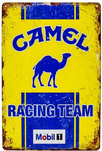 LUCKYLINDE Blechschild passend für Camel Racing Fans, Deko Werkstatt, Garagen Tankstelle Rallye Auto Oldtimer Schild 20 x 30 cm (Camel Racing)