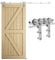 ETIASQSA 200CM/6.6FT Schiebetür Schiene Schiebetürbeschlag Edelstahl Schiebetürsystem Komplettset für 1 Holztür(Y Form)
