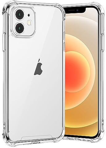 gueche Compatible with Apple iPhone 12 Mini Case, Crystal Clear Phone Cover, Shock-Absorption Protective and Anti-Scratch, Basic Case for iPhone 12 Mini Hülle Coque funda- Clear