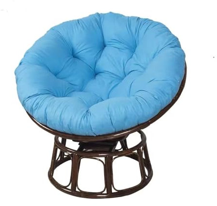 Papasansessel Kissen für Hängesessel, Wasserdicht Rund, Stuhlkissen Outdoor, Sitzkissen Gartenstuhl, Blau, 60CM