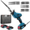 Dibaful 21V Blue Reciprocating Saw with 2*2000mAh Battery, reciprocating saw cordless with 8 wood cutter machine Blades, 0-4000 RPM Variable Speed cordless saw, electric saws to cut wood Plastic PVC