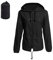 JiaYouLC Veste imperméable légère à capuche pliable pour femme - Protection solaire - Coupe-vent, Noir , L