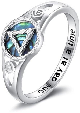 Nüchternheits Ring Sterling Silber AA Fingerring Anonyme Alkoholiker Schmuck Geschenke für Damen Frauen und Mütter