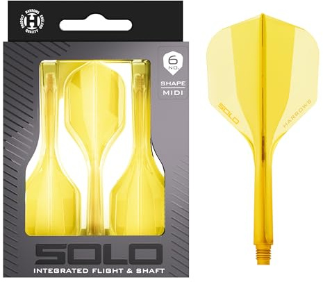 Harrows Solo Integriertes Flight & Shaft System – 3 geformte Flights & Schäfte – Einteilige Aero-Core-Konstruktion – Festes 90°-Design für Stabilität