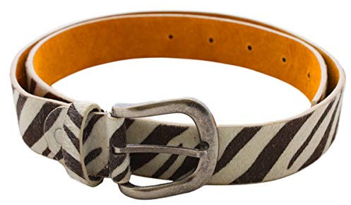 Sonia Originelli Damengürtel Zebra Felloptik Tier Print Animal Gürtel Streifen Farbe Hellbraun-Dunkelbraun, Größe 110
