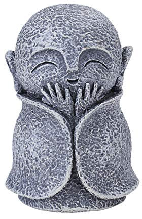 SUMMIT COLLECTION Happy Jizo Monk Figurine New - Einfarbig - 5,4 x 5,4 x 6,4 cm - Kaltgussharz - Poliert und handbemalt - YTC Summit Original-Design
