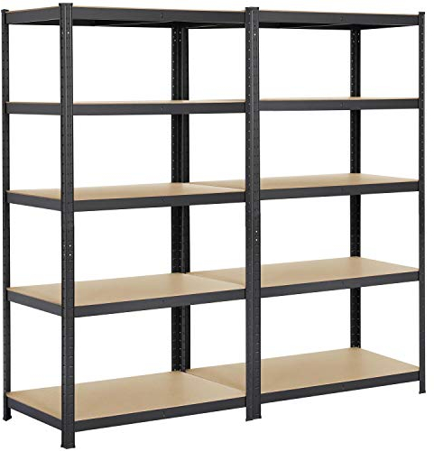 Yaheetech 2x Lagerregal 180 x 90 x 60 cm Steckregal Schwerlastregal Kellerregal mit pulverbeschichteter Oberfläche