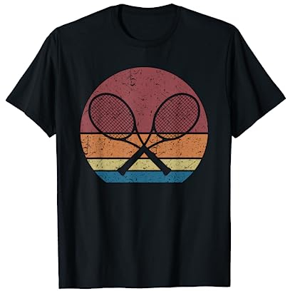 Tennisspieler Tennisschläger Retro Grafik T-Shirt