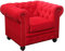 Marrakesch Orient & Mediterran Interior Moderner Chesterfield Sessel Stuhl aus Samt Toptop Rot 105cm groß | Clubsessel aus Stoff für Ihr Wohnzimmer | Design Wohnzimmerstuhl in Rot