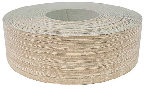 DecoMeister Kantenumleimer mit Schmelzkleber Möbelkantenband Melaminkantenumleimer Umleimer Melamin Bügelkante Dekor für Regalbrett Furnier zum Aufbügeln 40mm x 5m Kantenband Sonoma Eiche