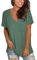 MOLERANI Womens T Shirts Short Sleeve Summer Tops V Neck Fashion Blouses Green 2XL