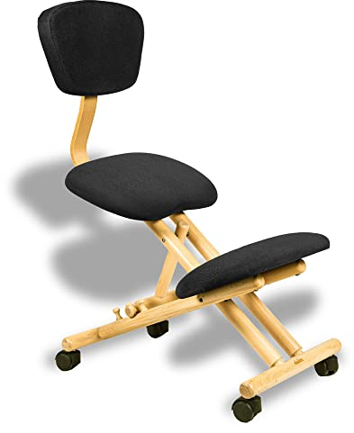 Ergonomischer Stuhl (Made in Italy) mit Knie- und Rückenstütze, auch für hohe Personen geeignet (bis zu 190 cm). Ideal für Sitzarbeiter. Einstellbare Neigung zwischen Sitzfläche und Knien