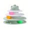Cuifati Cat Roller Ball Toy, 3 Tracks Plastic Cat Turntable Toy, Kitten Tower Toy mit 3 bunten Bällen, für mehrere Indoor-Katzen