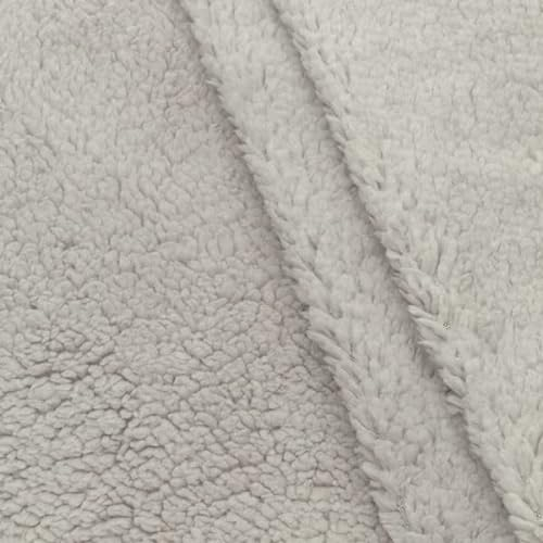 Stoffkontor Teddy Plüschstoff Super Soft Stoff - kuschelweicher Plüschstoff - Meterware, Farbe Hell-Grau - zum Nähen von Bekleidung und Dekorationen jeder Art