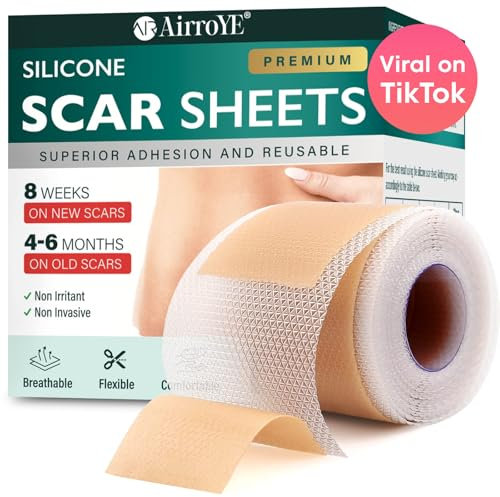 Silicone Scar Sheets,Silicone Scar Tape(1.6x 120 Roll-3M), Reusable And Effective Scar Removal Sheets, Silicone Scar Removal Sheets For Surgical Scars,Healing Keloid, C-Section, Tummy Tuck