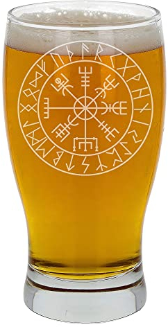 Boussole Viking gravée - Verre à bière - Tulipe - Cadeau d'anniversaire - Cadeau de Noël - Cadeau pour les pères - Cadeau de mère