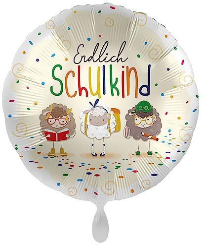Folienballon Endlich Schulkind Einschulung Luftballon Geschenk Junge und Mädchen zum Schulanfang Ballon Schulbeginn, Helium geeignet