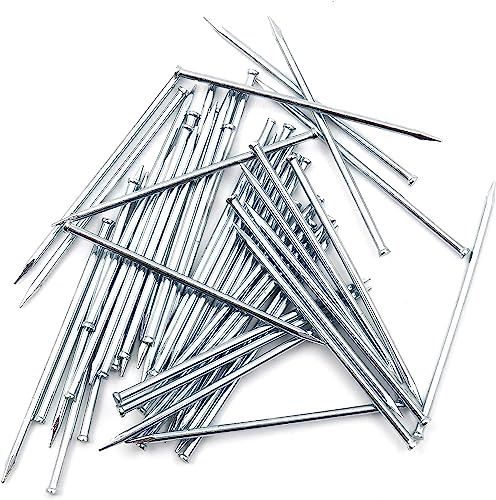 Design61 100 clavos de acero para rodapiés, 1,4 x 35 mm, cabeza plana, cabeza avellanada, galvanizados