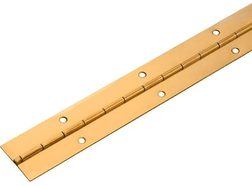 Gedotec Klavierband zum Schrauben | Türband gerollt | Tür-Scharnier Stahl vermessingt | Anschraubband 35 m | STABILO | Möbelscharnier gebohrt | 1 Stück - Stangenscharnier