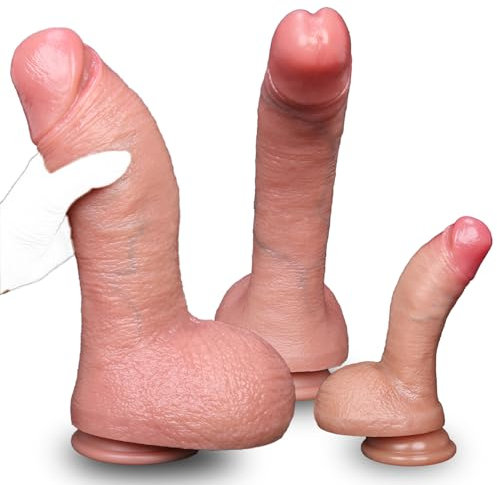 SMGKB Realistischer Dildo mit Starkem Saugnapf,Silikon Dildos Echten Venen und Prallen Hoden. XXL Dildo Sexspielzeug für Frauen und Männer Echte Penis Nachbildung Gefühls Echt (M)