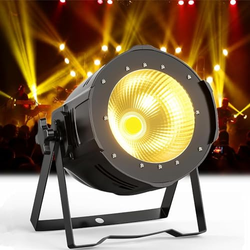 GdjRttk 80W COB LED Par projecteurs avec DMX, 3 luminosité et refroidissement par ventilateur, lumière disco stroboscopique éclairage de scène pour DJ, théâtre, mariage, fête, photographie