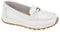Jo & Joe Ladies Smooth Leather Comfort Wedge Loafer with Chain Trim Sizes 4-8 (White, UK Footwear Size System, Adult, Women, Numeric, Medium, 5)
