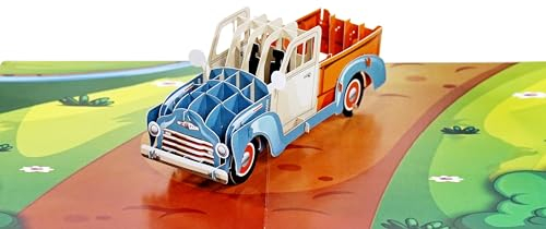 CUTPOPUP 3D Auto - Karte Vatertag, Geburtstagskarten für Männer, Geburtstagskarte Mann, Geburtstags-Pop-Up-Karte, 3D-Grußkarte (New Car) US8-SD193DE