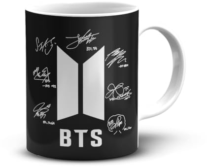 Createe Taza de cerámica dedicada al grupo musical coreano BTS Bangtan Boys, 330 ml taza dedicada a los fans de la boy band