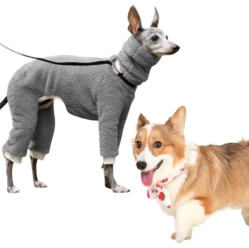 Duroecsain Hundemantel, komplett, Body für Hunde | Elastischer Rollkragen mit 4 Beinen, komplett bedeckt, einfarbig, für kleine, mittlere und große Hunde