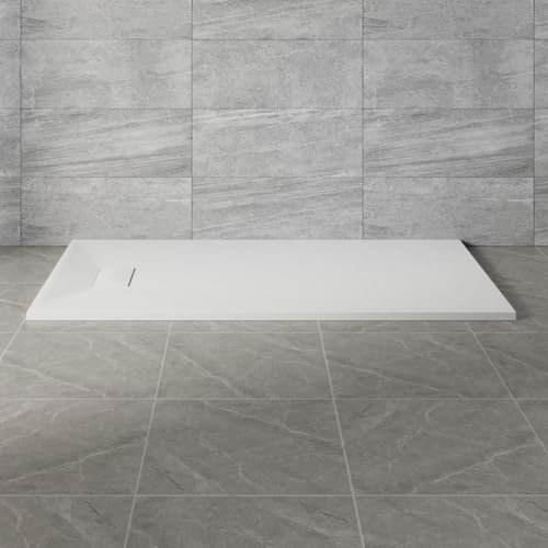 NRG 1600x800mm White SMC Rectangle Shower Tray Slip-Resistance Bathroom Shower Enclosure Base Tray