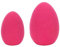 dekoratives frühlingshaftes großes Dekoei Osterei beflockte Oberfläche in verschiedenen frühlingshaften Farben und verschiedenen Größen (Pink, 1 x klein und 1 x groß)