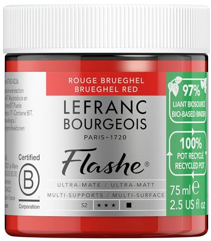 Lefranc Bourgeois Flashe Bio Based Peinture acrylique Pot de 75ml Rouge Brueghel Série 2