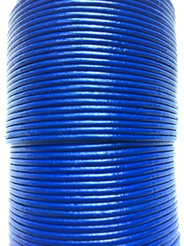 Hollis 2mm Round Quality Real Cows Leather Blue Leather Cord Jewellery Making Cord Thread Wire String Thong (2 meters)