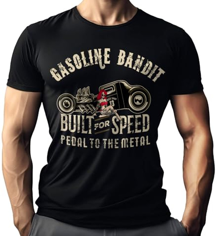 Hot Rod Racer Rockabilly Herren T-Shirt: Pedal to The Metal
