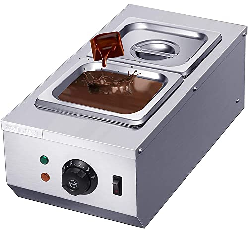 Fayelong Chocolate Tempering Machine Melting Pot Electric Auto Chocolate Heater Liquid Warmer Stainless Steel 6L Capacity 2 Tanks Commercial Home 220V 600W