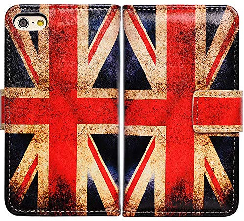 BCOV iPhone SE 3rd Gen Case, Retro Union Jack Flag Leather Flip Case Wallet Cover with Card Slot Holder Kickstand For New 4.7 iPhone SE 2022 2020/iPhone 8/iPhone 7