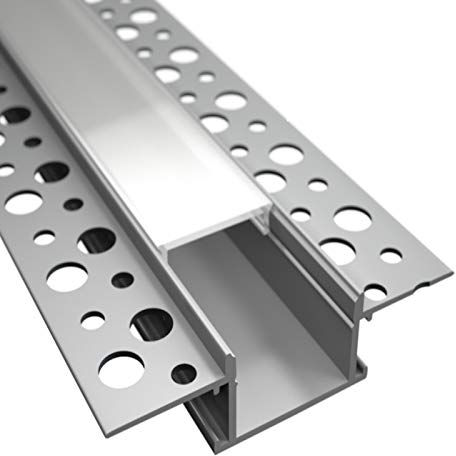 ALU Profil/Einbau Leiste Trockenbau 20 EINPUTZ für Led Streifen + Abdeckung (1m + milchige Abdeckung)