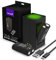 Fosmon - Cargador De Batería Dual para Xbox Mando, Incluye 2 Baterías de 2200mAh | Estación De Carga Rápida De 5280mWh | para Mandos de Xbox Series X/S, Xbox One/One X/One S élite