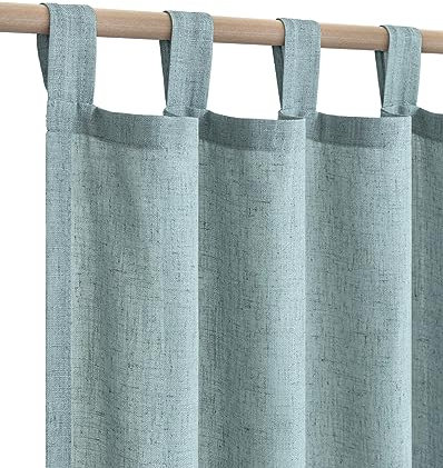 KOUFALL Sommervorhänge für Wohnzimmer, Set mit 2 Paneelen, durchscheinende Vorhänge für Teenager-, Mädchen-, Schlafzimmer, helles Blaugrün, Seegrasgrün, Mintgrün, 244 cm lang