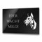 CHRISCK design Vorsicht Hund Schild mit eigener Gravur - Warnung vor dem Hund Schilder - Achtung Hund Schild wetterfest - Hundeschilder Warnung Warnschild (Acrylglas)