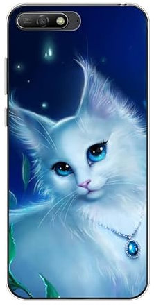 KARTXITAI Hülle Kompatibel mit Huawei Y6 2018, Stoßfeste Schutzhülle mit Weiche Silikon Bumper Case Handyhülle Anti-Kratzt Transparent Rückseite - Katze, Kätzchen, Pussy