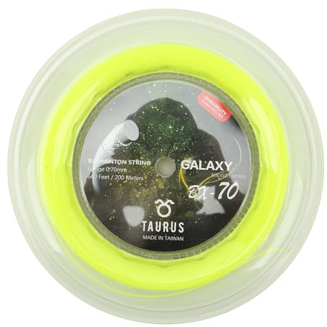 VGEBY Cuerda de Raquetas de Bádminton, Carrete de 200 M de Cuerda de Bádminton de Nailon de Alta Elasticidad de 0,7mm para Adultos y Jóvenes 7 Colores (Amarillo Fluorescente)