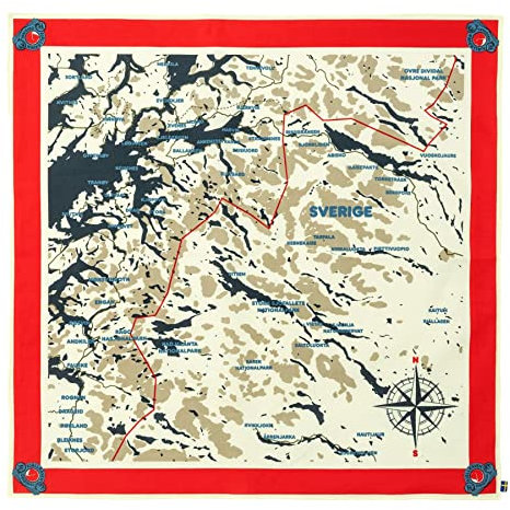 Fjällräven Swedish Classic Map Scarf, True Red, One Size