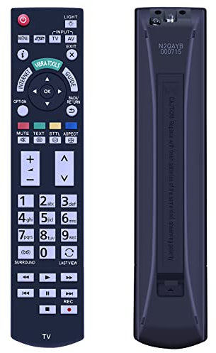 GOUYESHO N2QAYB000715 Remote Control for Panasonic TV Compatible with Panasonic Viera Plasma Smart TV TX Series Models, with Backlight Keys Function, No Setup Required