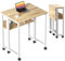 GreenForest Kleiner Schreibtisch Klappbar, 80 cm Klappschreibtisch mit Rollen, Einfache Montage Klappbarer Schreibtisch mit Stauraum, Home Office Klapptisch, Beige