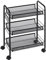 HOMCOM Chariot à 3 Niveaux Chariot de Cuisine et de Salle de Bain avec paniers desserte à roulettes de Rangement roulante 45 x 26,5 x 63 cm Noir
