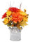 YLSZHYR Fleurs D'automne Artificielles avec Pot en Métal Bouquet de Fausses Fleurs D'automne avec Pichet en Métal Vintage Vase de Fleurs Fleurs Orange dans des Arrangements de(Dahlia-Orange jaune)
