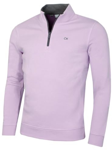 Calvin Klein Mens Rocky Half Zip Supersoft Sweater - Pale Lilac - XXXXXL